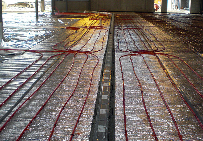 construction of industrial heated floor